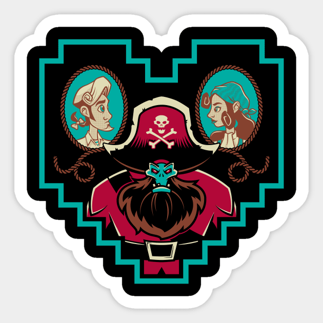 I'm Hooked on You Baby! - Pirate Sticker by Nemons